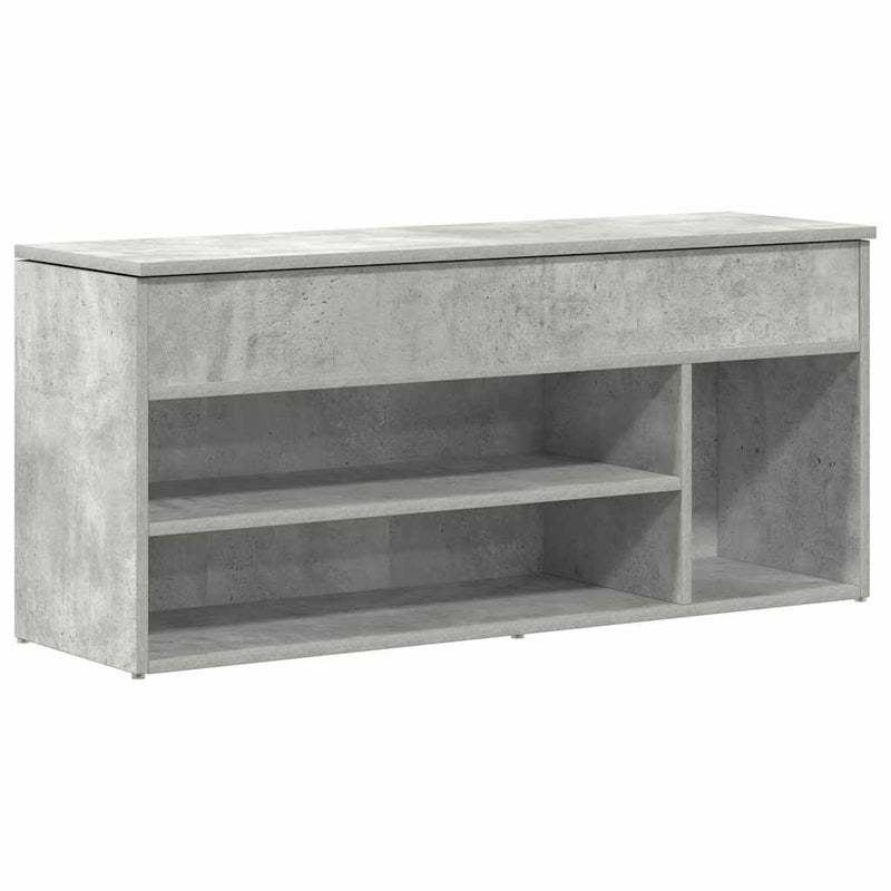 Load image into Gallery viewer, Vidaxl schoenenbank 102x30,5x45 cm bewerkt hout betongrijs