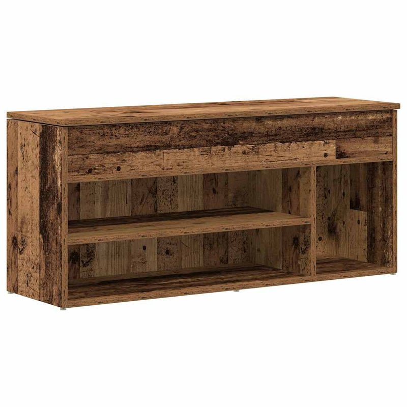 Load image into Gallery viewer, Vidaxl schoenenbank 102x30,5x45 cm bewerkt hout oud houtkleurig