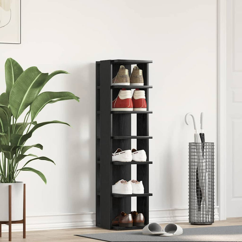 Load image into Gallery viewer, Vidaxl schoenenkast 25x27x102 cm bewerkt hout zwart eikenkleur
