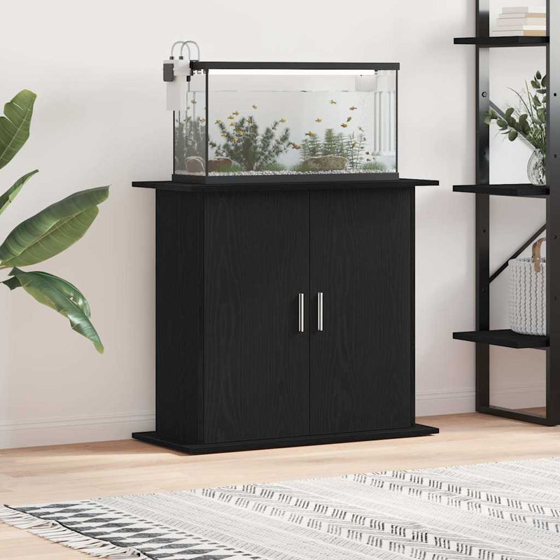 Load image into Gallery viewer, Vidaxl aquariumstandaard zwart eiken 81x36x73 cm bewerkt hout
