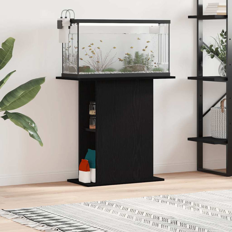 Load image into Gallery viewer, Vidaxl aquariumstandaard zwart eiken 75x36x72,5 cm bewerkt hout