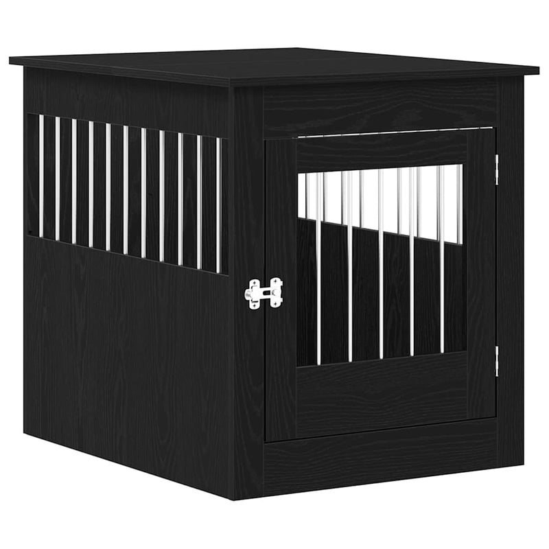Load image into Gallery viewer, Vidaxl hondenbenchmeubel 64,5x80x71 cm bewerkt hout zwart eikenkleurig