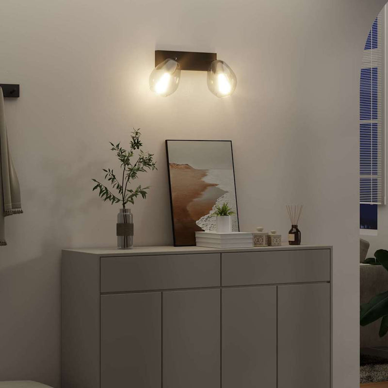 Load image into Gallery viewer, Vidaxl plafondspot zwart 33 x 13 x 26 cm glas en metaal