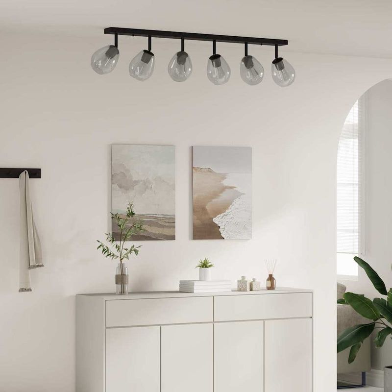Load image into Gallery viewer, Vidaxl plafondspot zwart 110,5 x 13 x 26 cm glas en metaal
