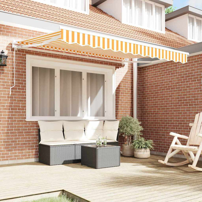 Load image into Gallery viewer, Vidaxl vervangingsdoek voor zonnescherm geel en wit 235 x 195 cm