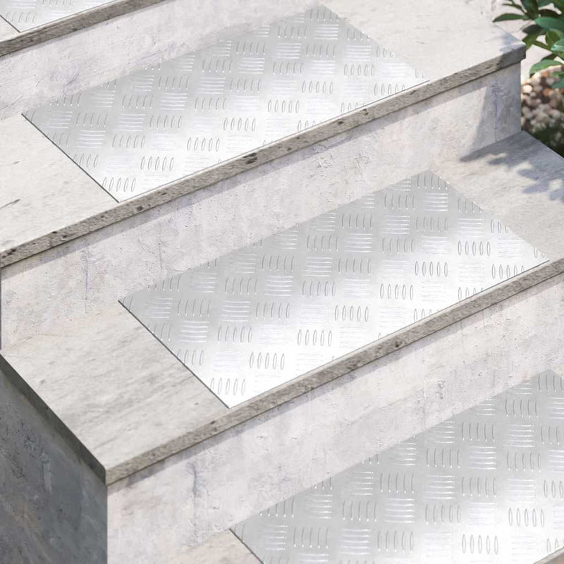 Load image into Gallery viewer, Vidaxl trap tread rechthoekig 2 pcs zilver 60 x 30 cm aluminium