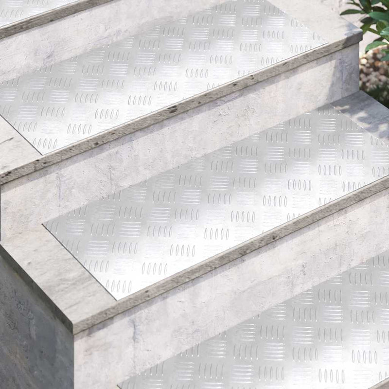 Load image into Gallery viewer, Vidaxl trap tread rechthoekig 2 pcs zilver 80 x 30 cm aluminium