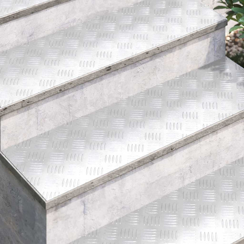 Load image into Gallery viewer, Vidaxl trap tread rechthoekig 4 pcs zilver 100 x 30 cm aluminium