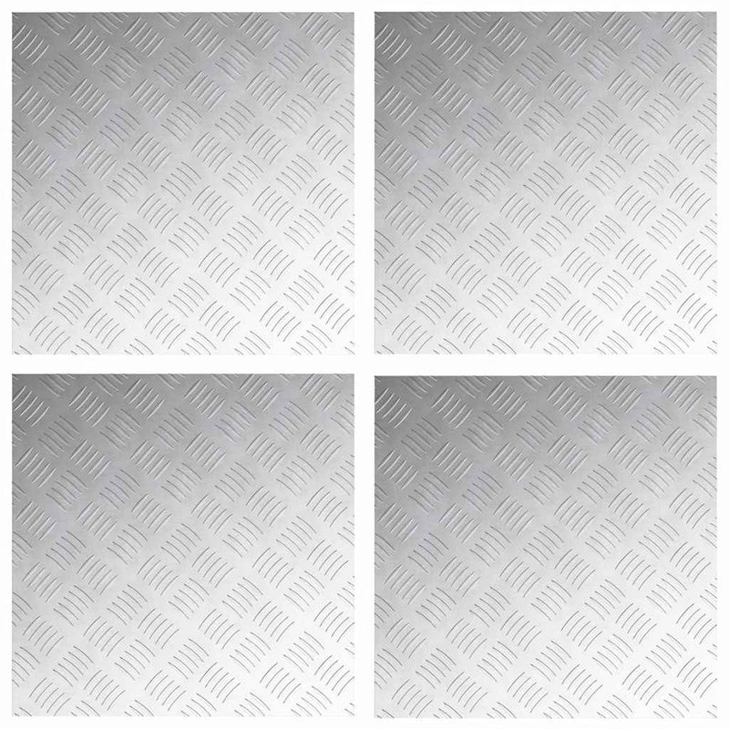 Load image into Gallery viewer, Vidaxl trap tread vierkant 4 pcs zilver 50 x 50 cm aluminium