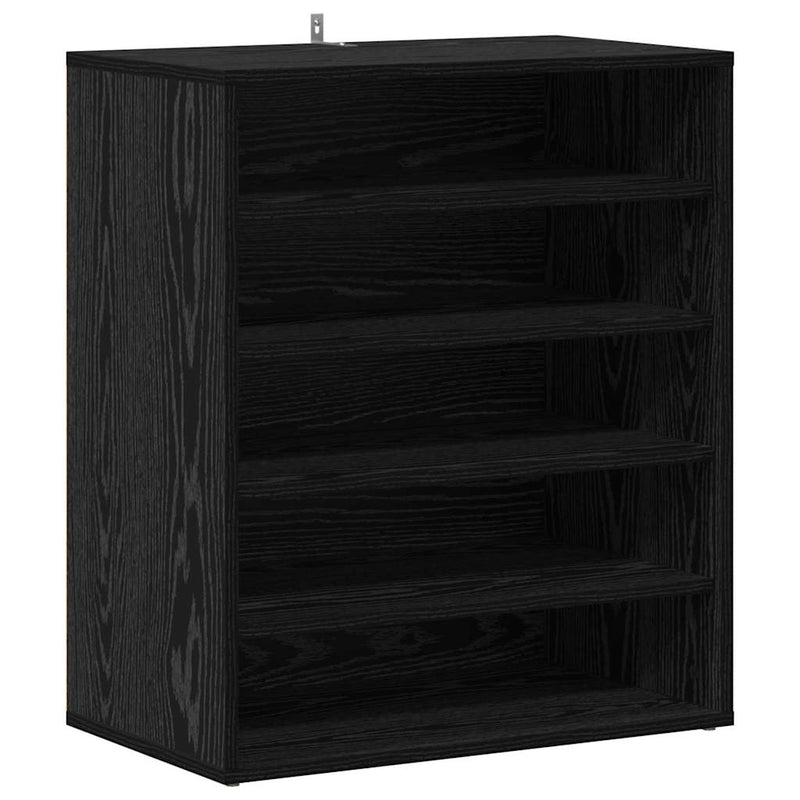 Load image into Gallery viewer, Vidaxl schoenenkast met plank zwart eiken 60 x 35 x 70 cm bewerkt hout