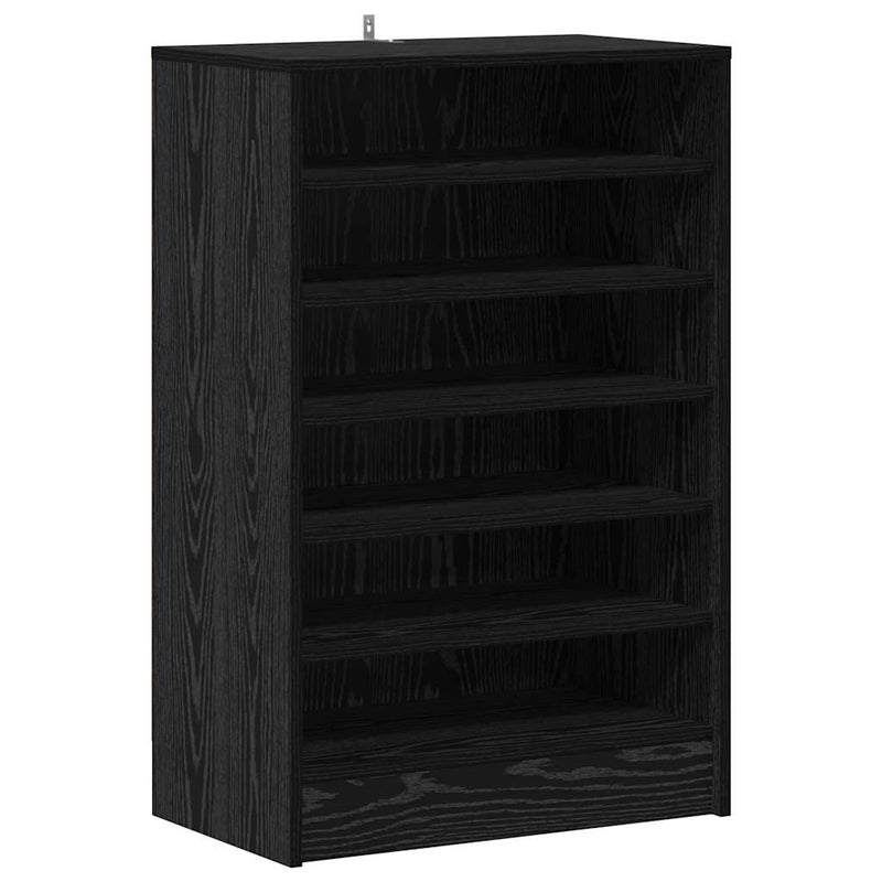 Load image into Gallery viewer, Vidaxl schoenenkast met plank zwart eiken 60 x 35 x 92 cm bewerkt hout