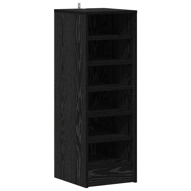 Load image into Gallery viewer, Vidaxl schoenenkast met plank zwart eiken 32 x 35 x 90 cm bewerkt hout
