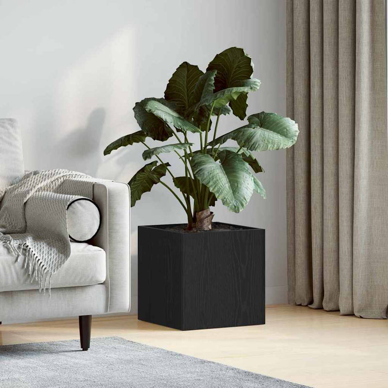 Load image into Gallery viewer, Vidaxl bloempot box zwart eiken 40 x 38.5 x 40 cm bewerkt hout