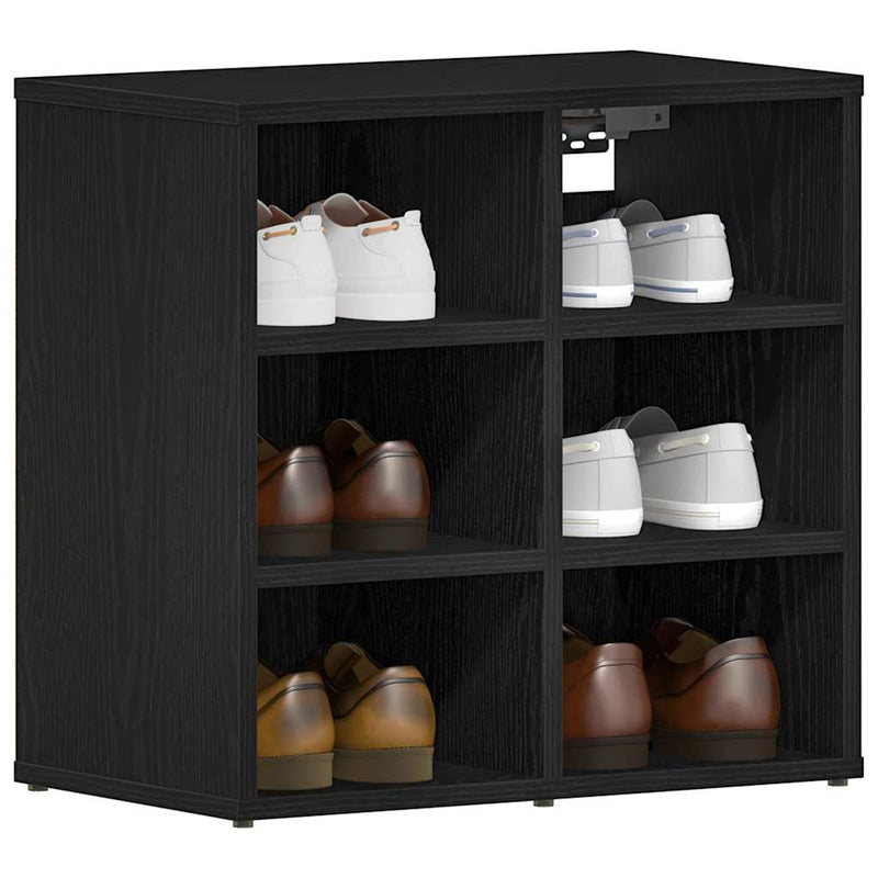 Load image into Gallery viewer, Vidaxl schoenenkast 2 pcs zwart eiken 52 x 30 x 50,5 cm bewerkt hout
