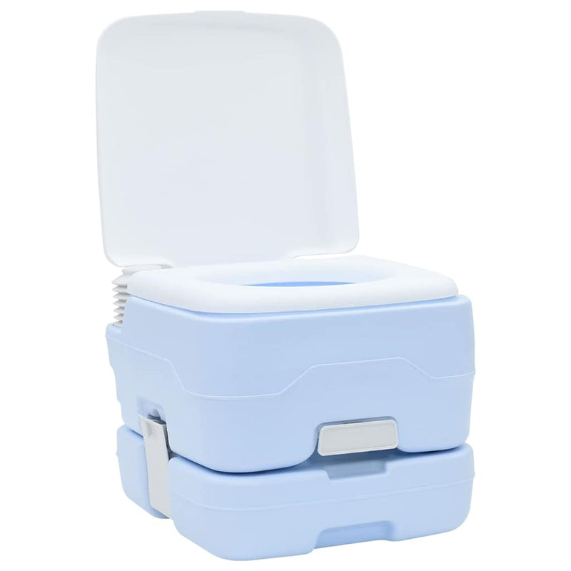 Load image into Gallery viewer, Vidaxl camping toilet lichtblauw en wit 41,5 x 36,5 x 30 cm polyetheen