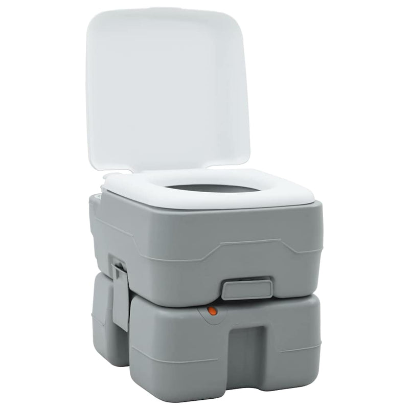 Load image into Gallery viewer, Vidaxl camping toilet grijs en wit 41,5 x 36,5 x 37,5 cm polyetheen