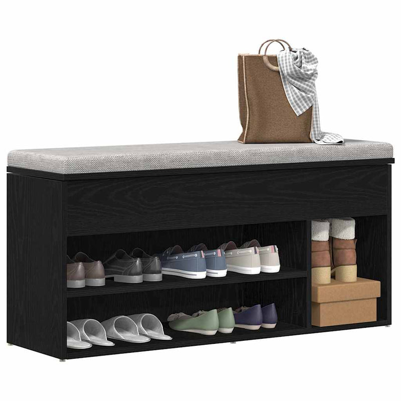 Load image into Gallery viewer, Vidaxl schoenenbank 102x30,5x45 cm spaanplaat zwart eikenkleurig