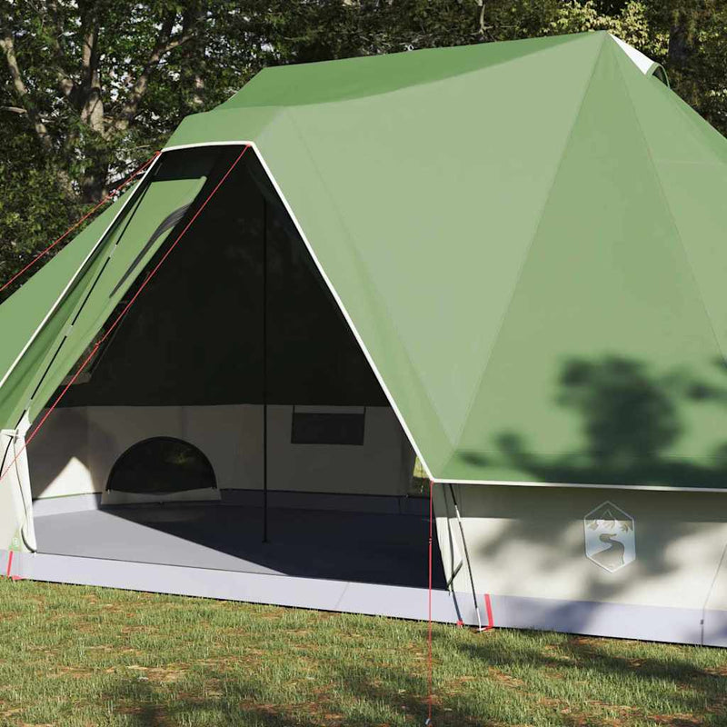 Load image into Gallery viewer, Vidaxl familie tipi tent tipi met dak groen 680 x 430 x 270 cm