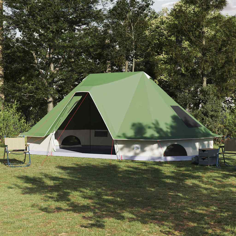 Load image into Gallery viewer, Vidaxl familie tipi tent tipi met dak groen 680 x 430 x 270 cm