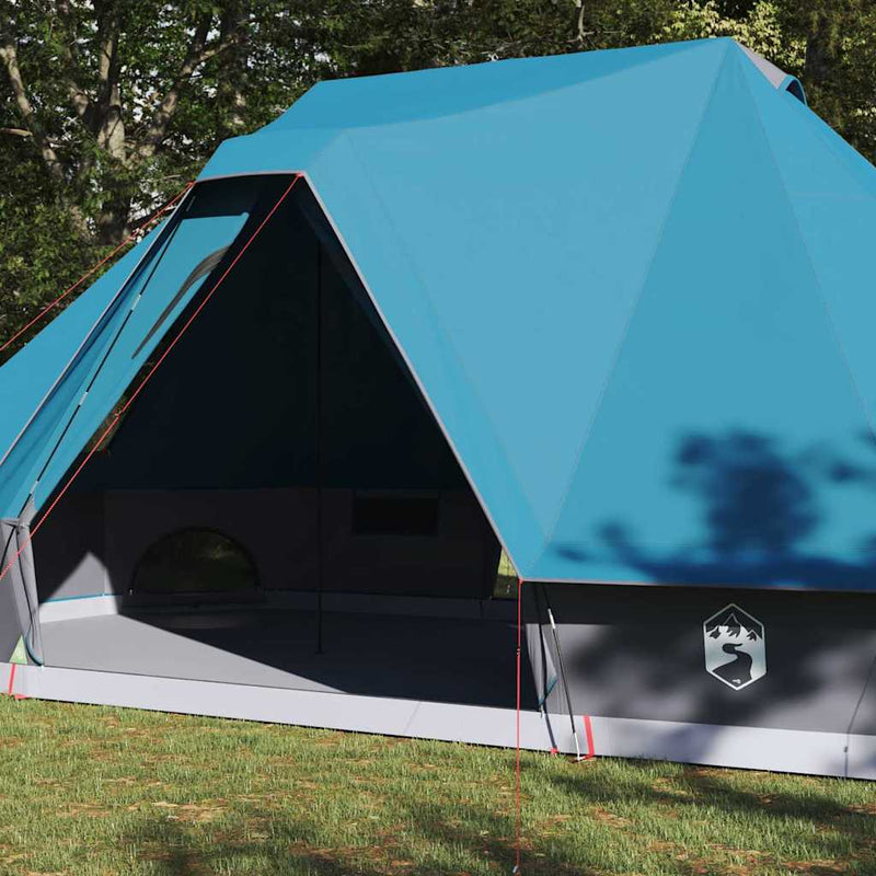 Load image into Gallery viewer, Vidaxl familie tipi tent tipi met dak blauw 680 x 430 x 270 cm