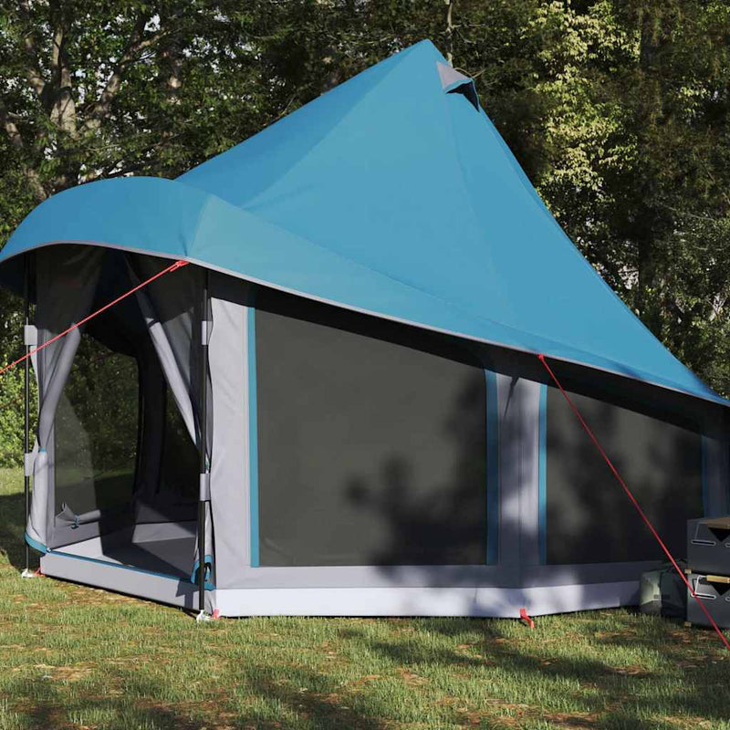 Load image into Gallery viewer, Vidaxl familie tipi tent tipi met dak blauw 404 x 370 x 270 cm