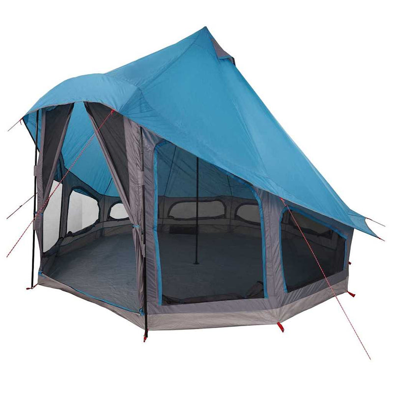 Load image into Gallery viewer, Vidaxl familie tipi tent tipi met dak blauw 404 x 370 x 270 cm