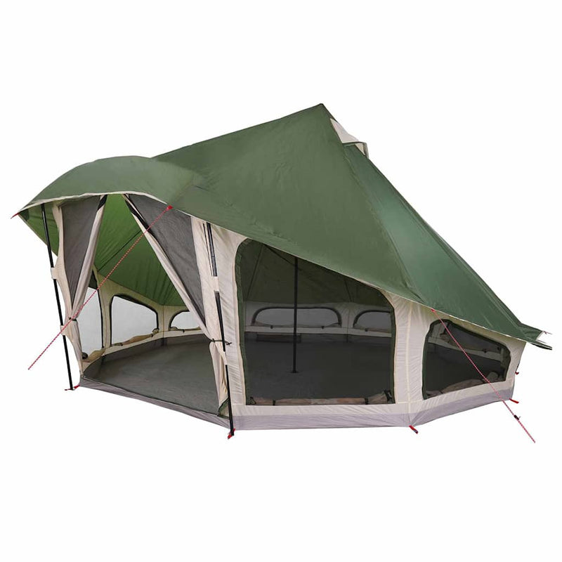 Load image into Gallery viewer, Vidaxl familie tipi tent tipi met dak groen 508 x 470 x 300 cm