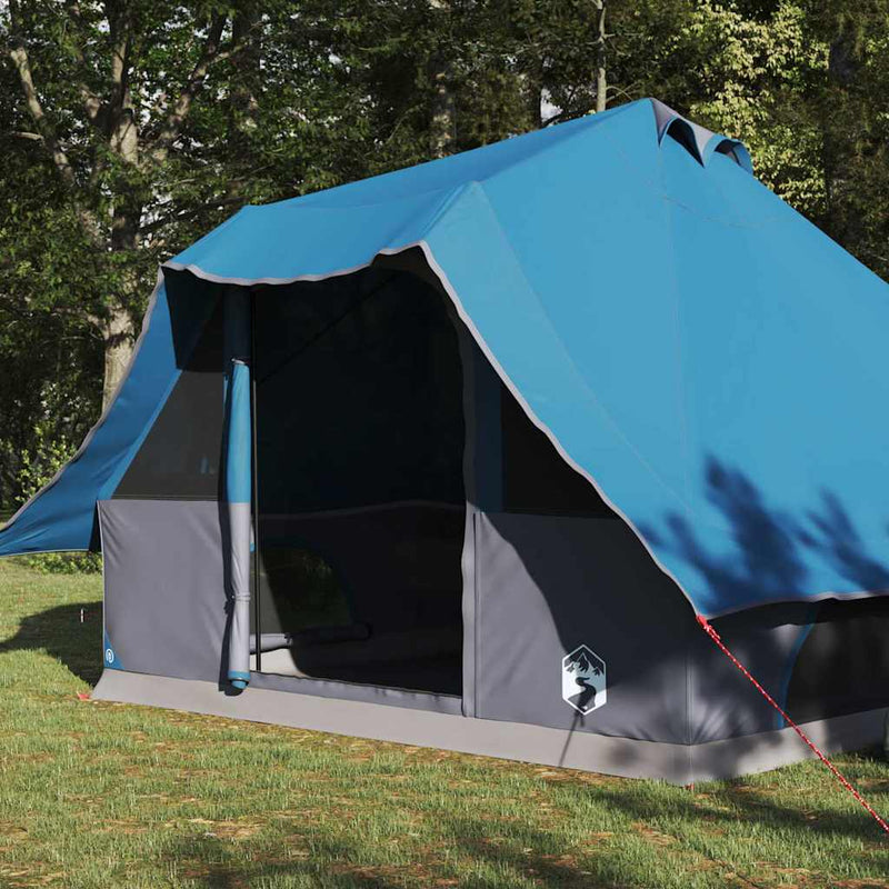 Load image into Gallery viewer, Vidaxl tipi tent met dak met opslag blauw 358 x 296 x 258 cm taft
