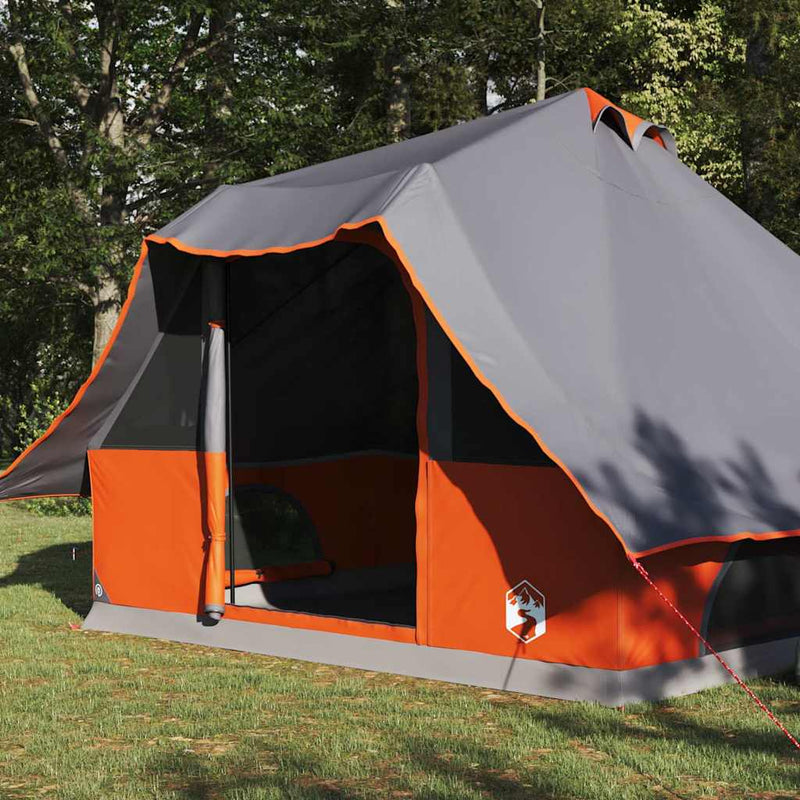 Load image into Gallery viewer, Vidaxl tipi tent met dak grijs en oranje 358 x 296 x 258 cm taft
