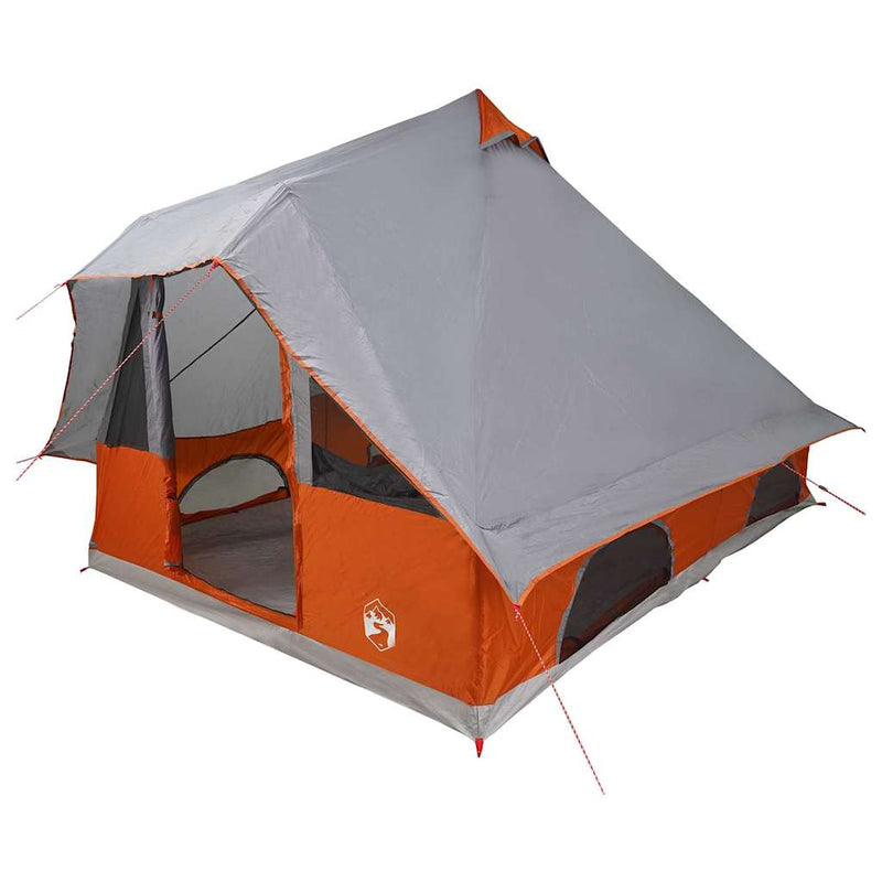 Load image into Gallery viewer, Vidaxl tipi tent met dak grijs en oranje 358 x 296 x 258 cm taft