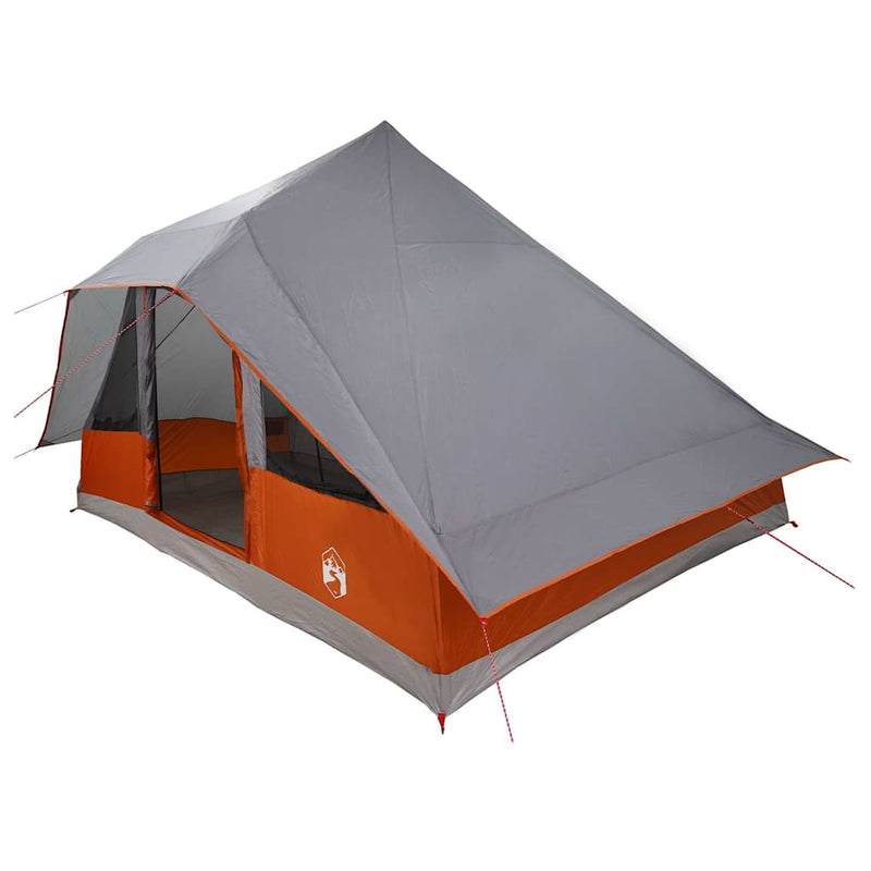 Load image into Gallery viewer, Vidaxl tipi tent met dak grijs en oranje 364 x 281 x 257 cm taft