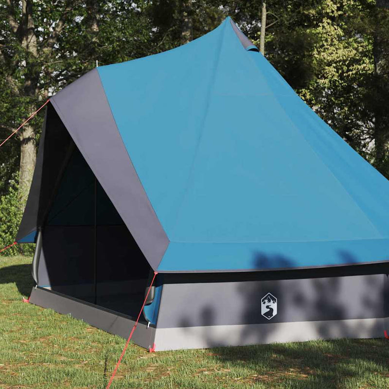 Load image into Gallery viewer, Vidaxl familie tipi tent tipi blauw en grijs 400 x 346 x 250 cm