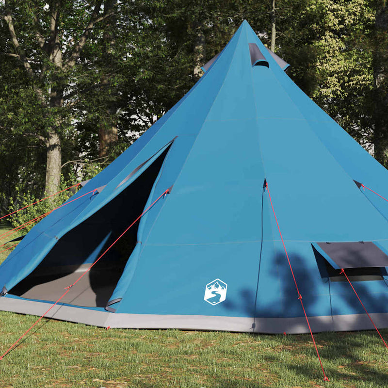 Load image into Gallery viewer, Vidaxl familie tipi tent tipi blauw en grijs 560 x 560 x 300 cm