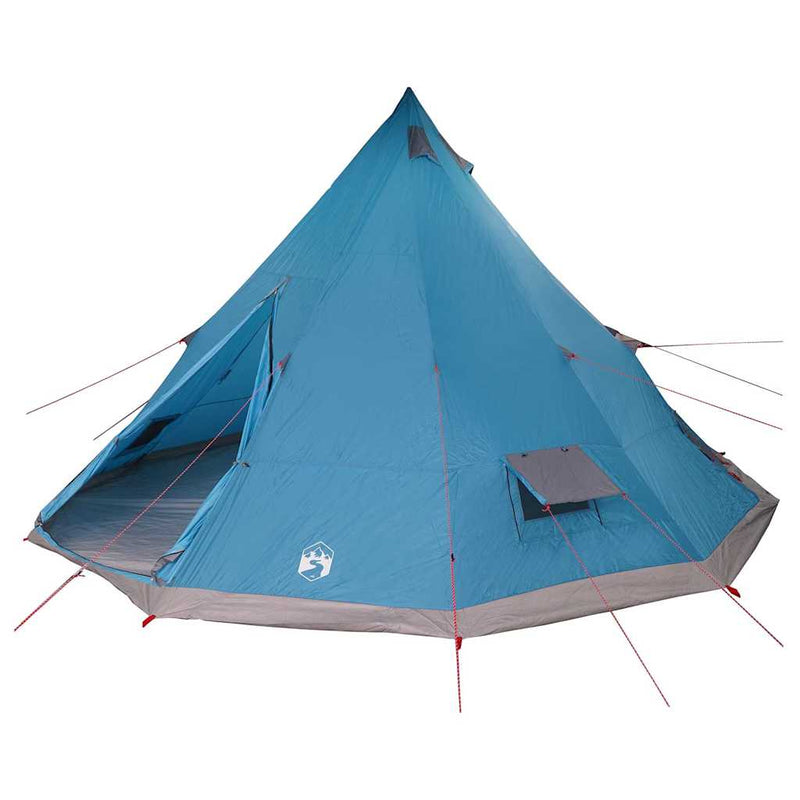 Load image into Gallery viewer, Vidaxl familie tipi tent tipi blauw en grijs 560 x 560 x 300 cm