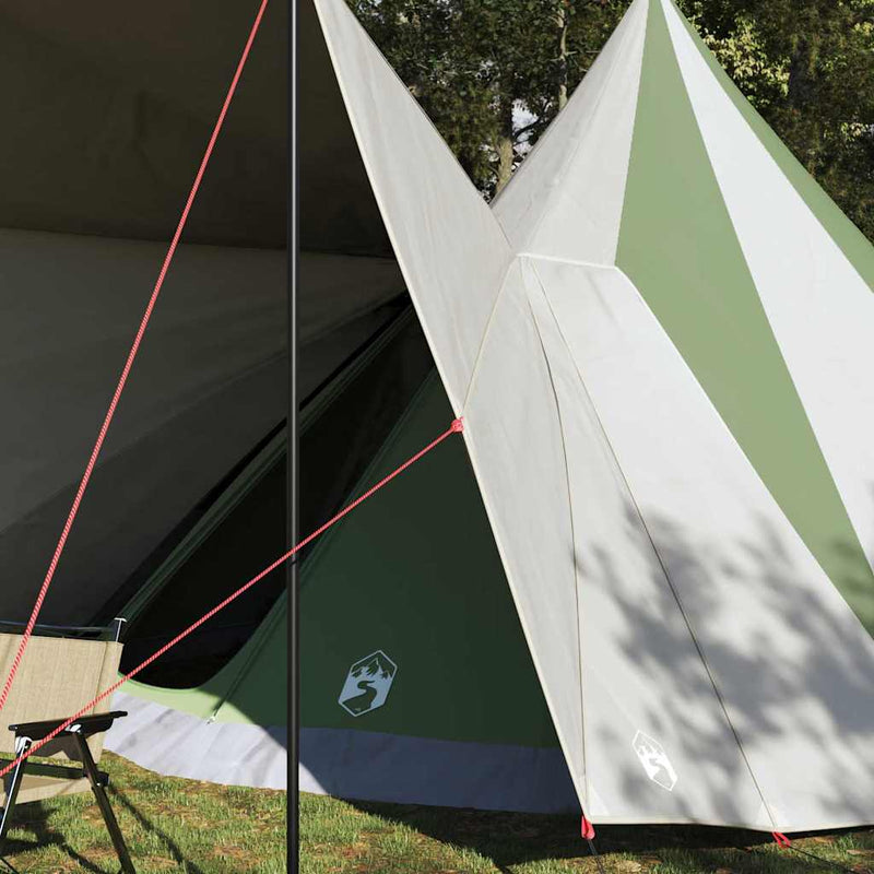 Load image into Gallery viewer, Vidaxl familie tipi tent tipi groen en beige 510 x 690 x 330 cm