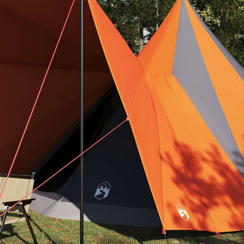 Load image into Gallery viewer, Vidaxl familie tipi tent tipi grijs en oranje 510 x 690 x 330 cm
