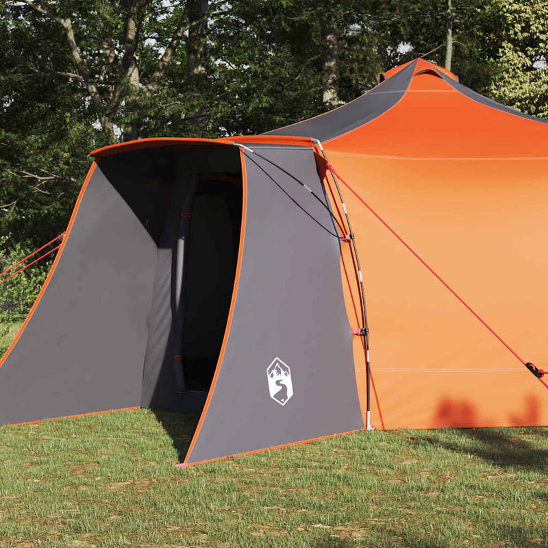 Load image into Gallery viewer, Vidaxl tipi tent met dak grijs en oranje 492 x 492 x 275 cm stof