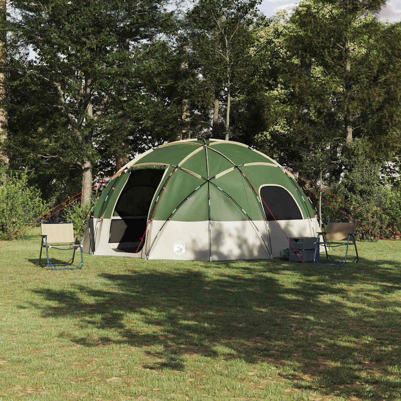 Load image into Gallery viewer, Vidaxl camping tent met dak groen 475 x 475 x 235 cm polyester