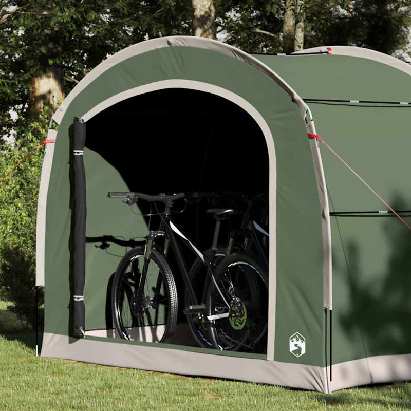 Load image into Gallery viewer, Vidaxl tent met dak met opslag groen 268 x 240 x 191 cm polyester