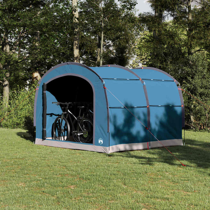 Load image into Gallery viewer, Vidaxl tent met dak met opslag blauw 268 x 240 x 191 cm polyester