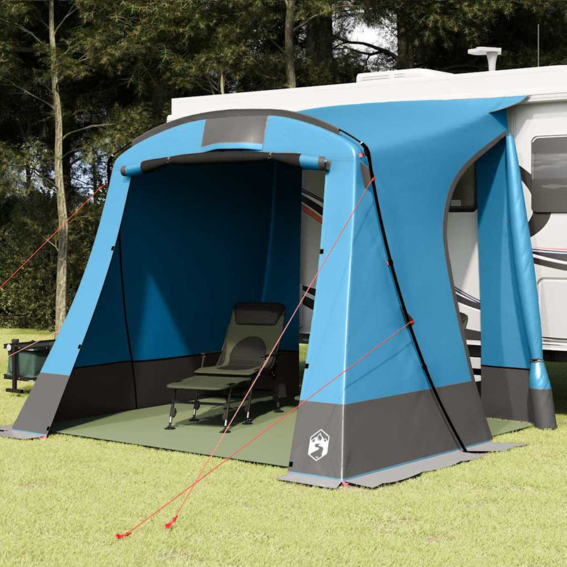 Load image into Gallery viewer, Vidaxl achterkleptent met dak blauw 285 x 255 x 245 cm taft