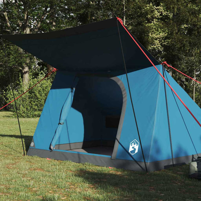 Load image into Gallery viewer, Vidaxl camping tent met dak met opslag blauw 282 x 225 x 154 cm taft