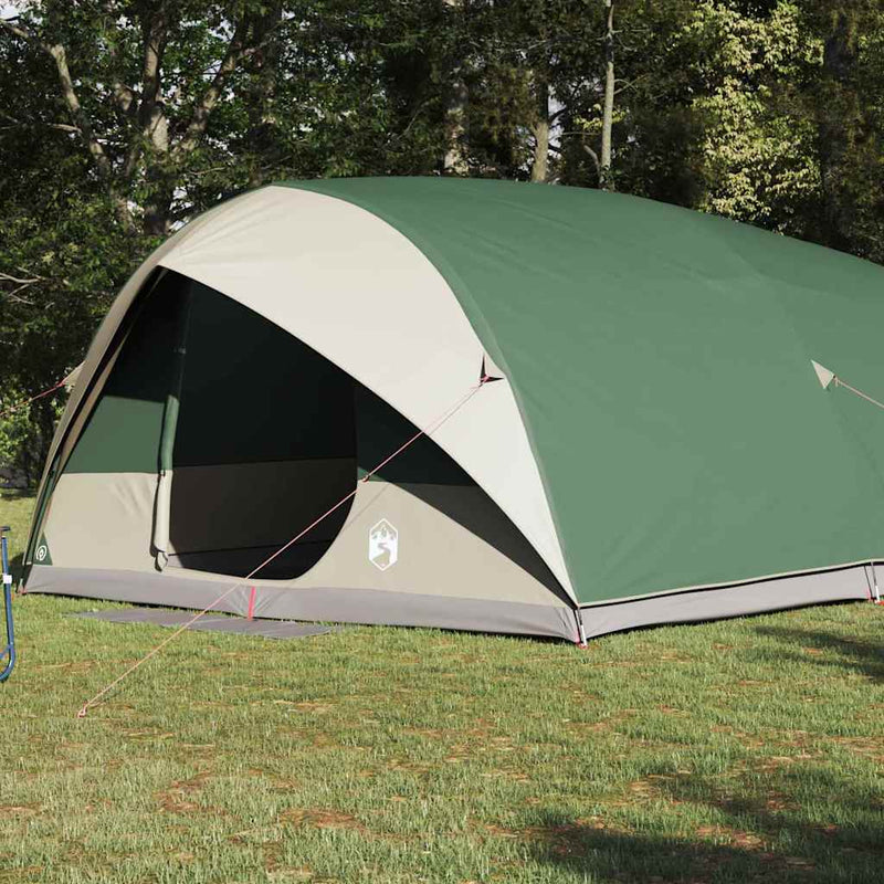 Load image into Gallery viewer, Vidaxl tunnel tent met dak met opslag groen 500 x 348 x 200 cm taft