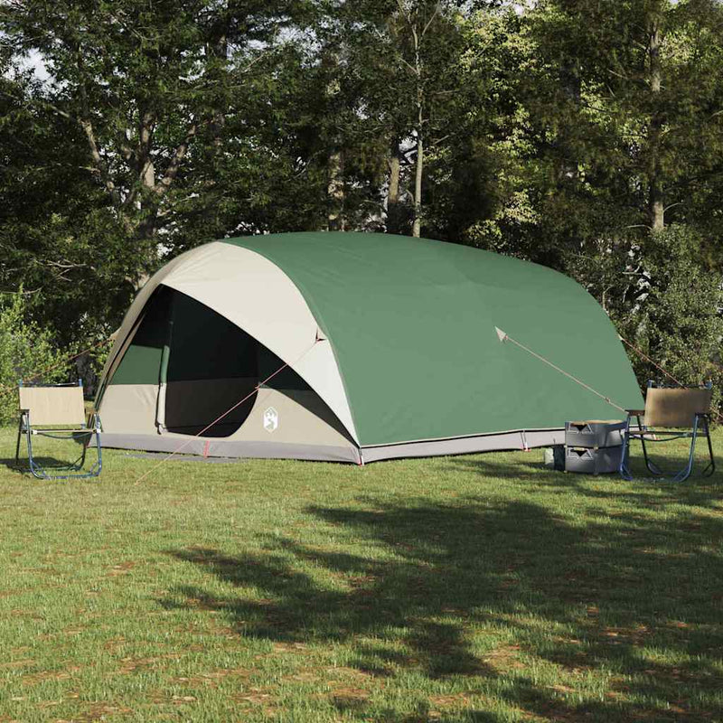 Load image into Gallery viewer, Vidaxl tunnel tent met dak met opslag groen 500 x 348 x 200 cm taft
