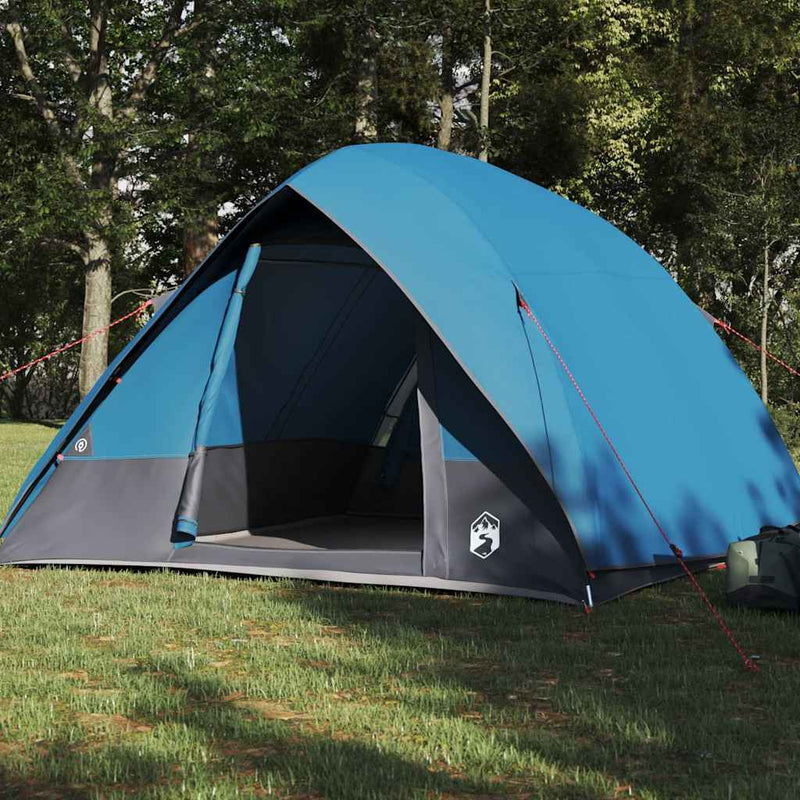Load image into Gallery viewer, Vidaxl camping tent met dak met opslag blauw 275 x 230 x 140 cm taft