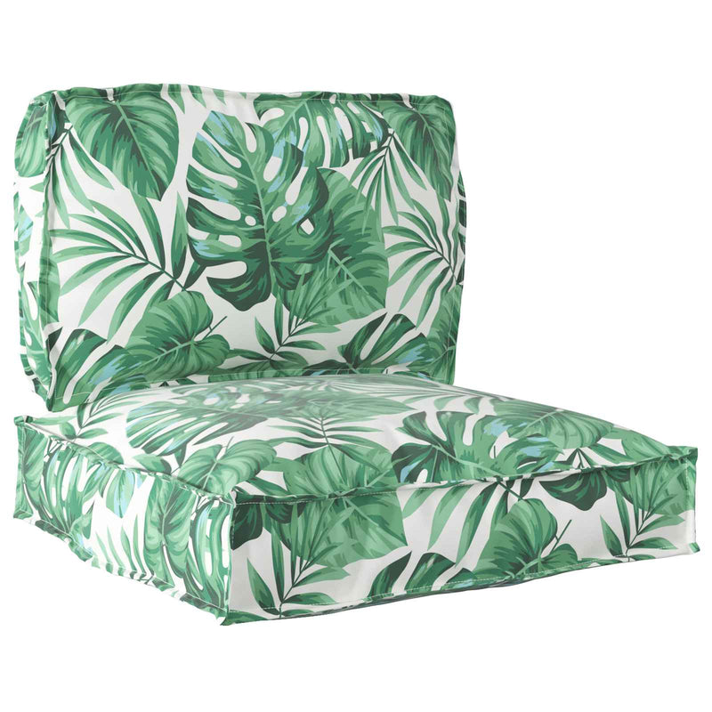 Load image into Gallery viewer, Vidaxl pallet kussen set 2 pcs groen bladpatroon 100 x 40 x 8 cm