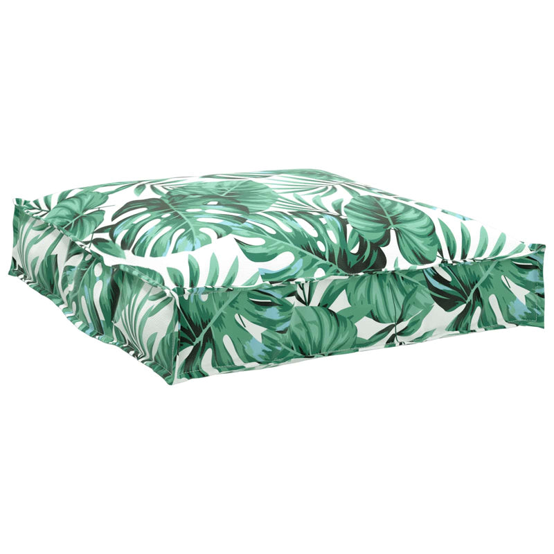 Load image into Gallery viewer, Vidaxl pallet kussen set 2 pcs groen bladpatroon 100 x 40 x 8 cm