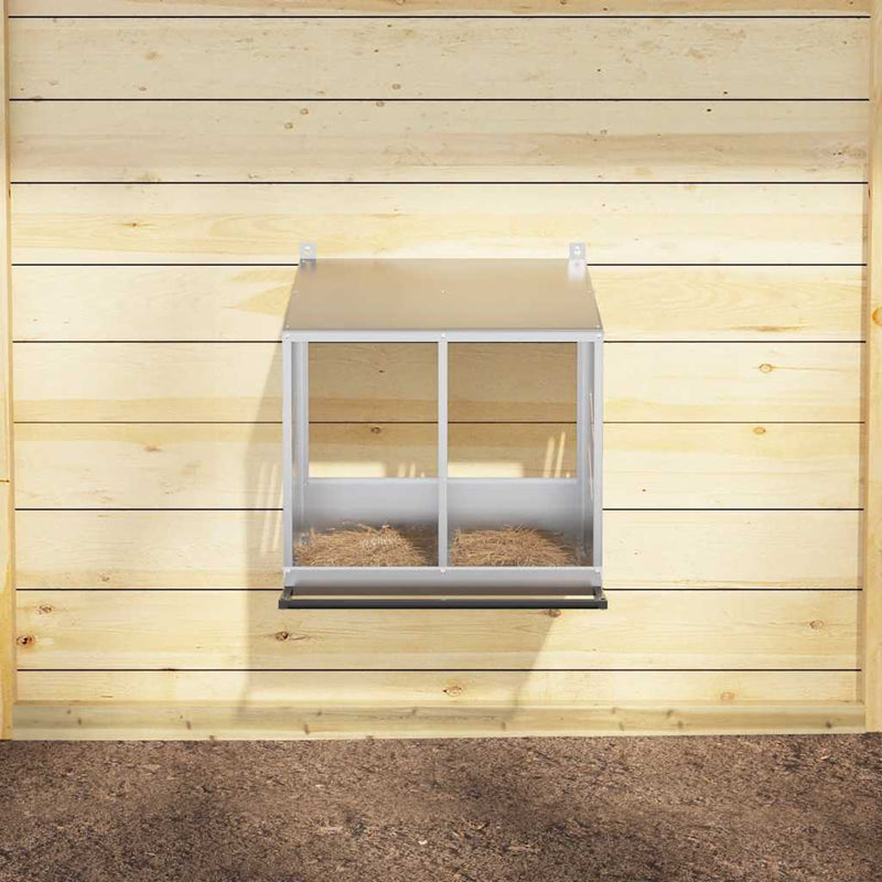 Load image into Gallery viewer, Vidaxl kippennestkast met 2 vakken gegalvaniseerd metaal zilverkleurig