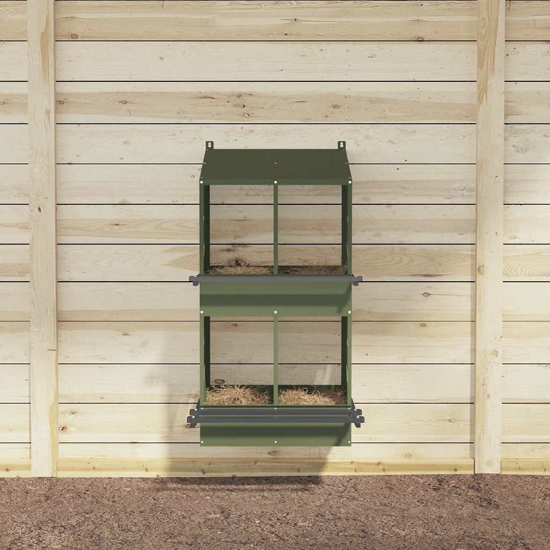 Load image into Gallery viewer, Vidaxl kippennestkastje met 4 vakken olijfgroen metaal