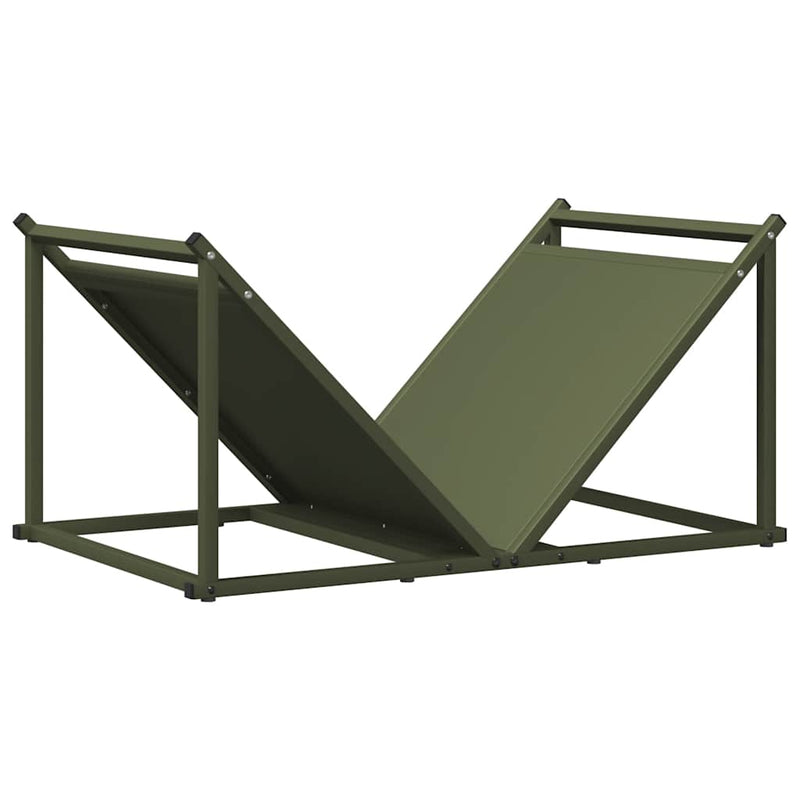 Load image into Gallery viewer, Vidaxl brandhoutrek 70x43x34,5 cm koudgewalst staal olijfgroen
